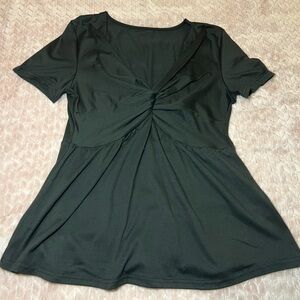 Elegant Black Twist-Front Top